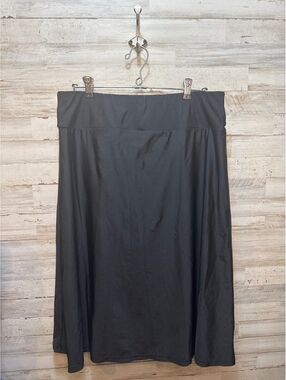 MODLI BLACK SATIN SKIRT WITH LEGGINGS WOMEN MODEST SWIM SKIRT ACTIVEWEAR SIZE XL